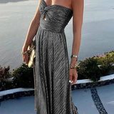 Robe Longue Bustier Plissée