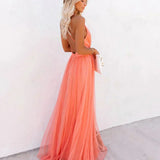 Robe Longue Dos Nu Plissée