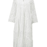 Robe Longue Brodée à Col V