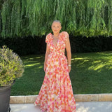 Robe Longue Fleurie à Bretelles