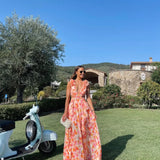 Robe Longue Fleurie à Bretelles