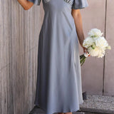 Robe Longue Satinée Épaules Dénudées