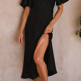 Robe Longue Satinée Épaules Dénudées