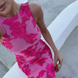 Robe Longue Fleurie Sans Manches