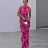 Robe Longue Fleurie Sans Manches