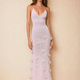 Robe Longue Ajustée à Bretelles Fines