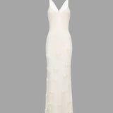 Robe Longue Ajustée à Bretelles Fines