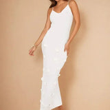 Robe Longue Ajustée à Bretelles Fines