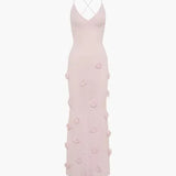 Robe Longue Ajustée à Bretelles Fines