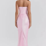 Robe Longue Bustier Drapée Élégante