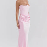 Robe Longue Bustier Drapée Élégante