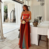 Robe Longue Bustier Multicolore