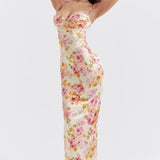 Robe Longue Fleurie Satinée Romantique