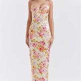 Robe Longue Fleurie Satinée Romantique