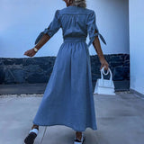 Robe Longue Portefeuille à Col V