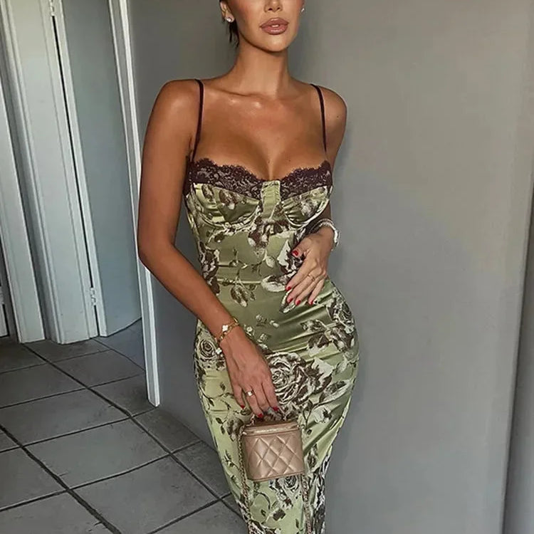 Robe Midi Fleurie Bustier Élégante