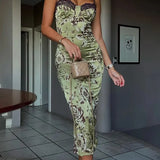 Robe Midi Bustier Fleurie