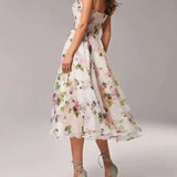 Robe Midi Bustier Fleurie