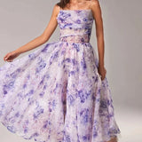 Robe Midi Bustier Fleurie