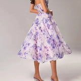 Robe Midi Bustier Fleurie