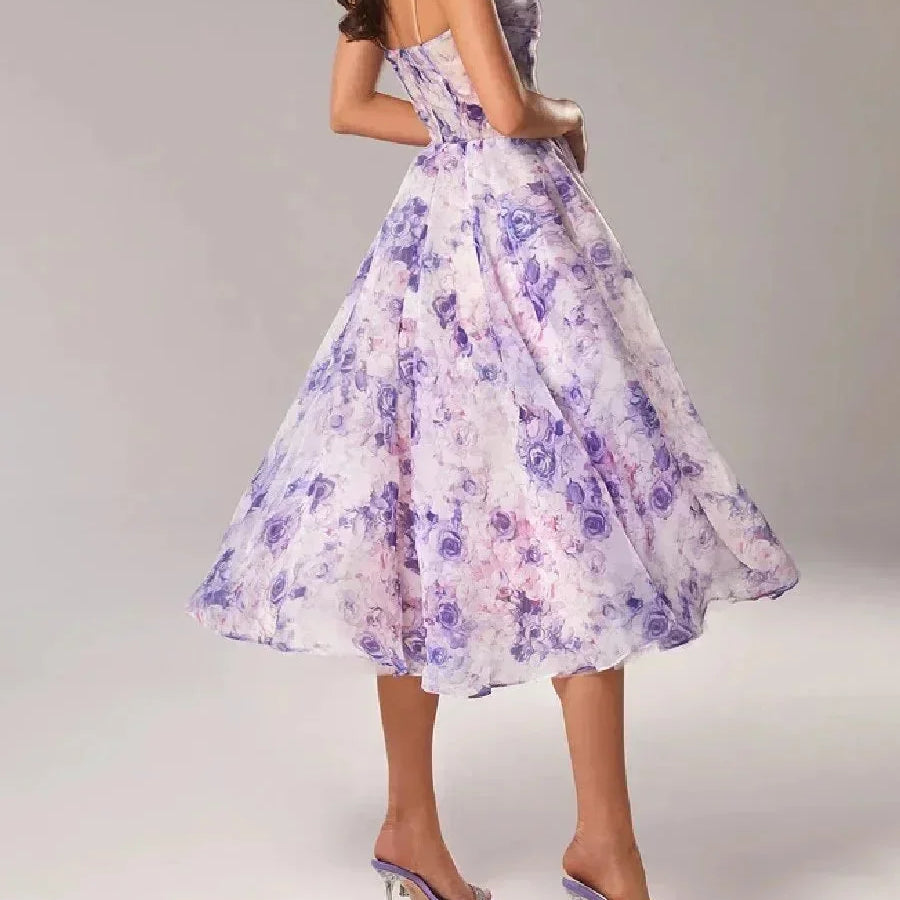 Robe Midi Bustier Fleurie