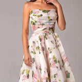 Robe Midi Bustier Fleurie