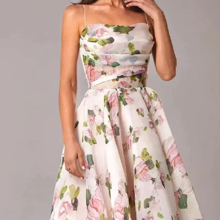Robe Midi Bustier Fleurie