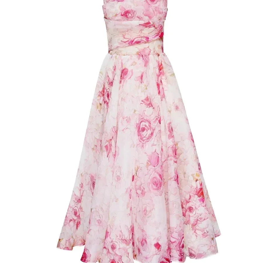 Robe Midi Bustier Fleurie