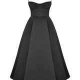 Robe Midi Élégante à Bretelles Satinées
