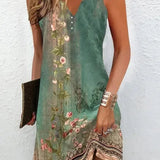 Robe Courte Imprimée à Col V