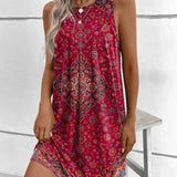 Robe Courte Imprimée Sans Manches