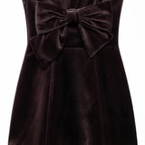 Robe Courte Bustier Velours Élégante