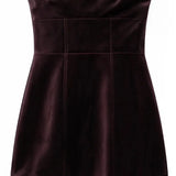 Robe Courte Bustier Velours Élégante