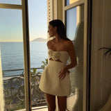 Robe Courte Bustier Fleurie