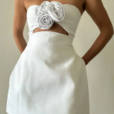 Robe Courte Bustier Fleurie
