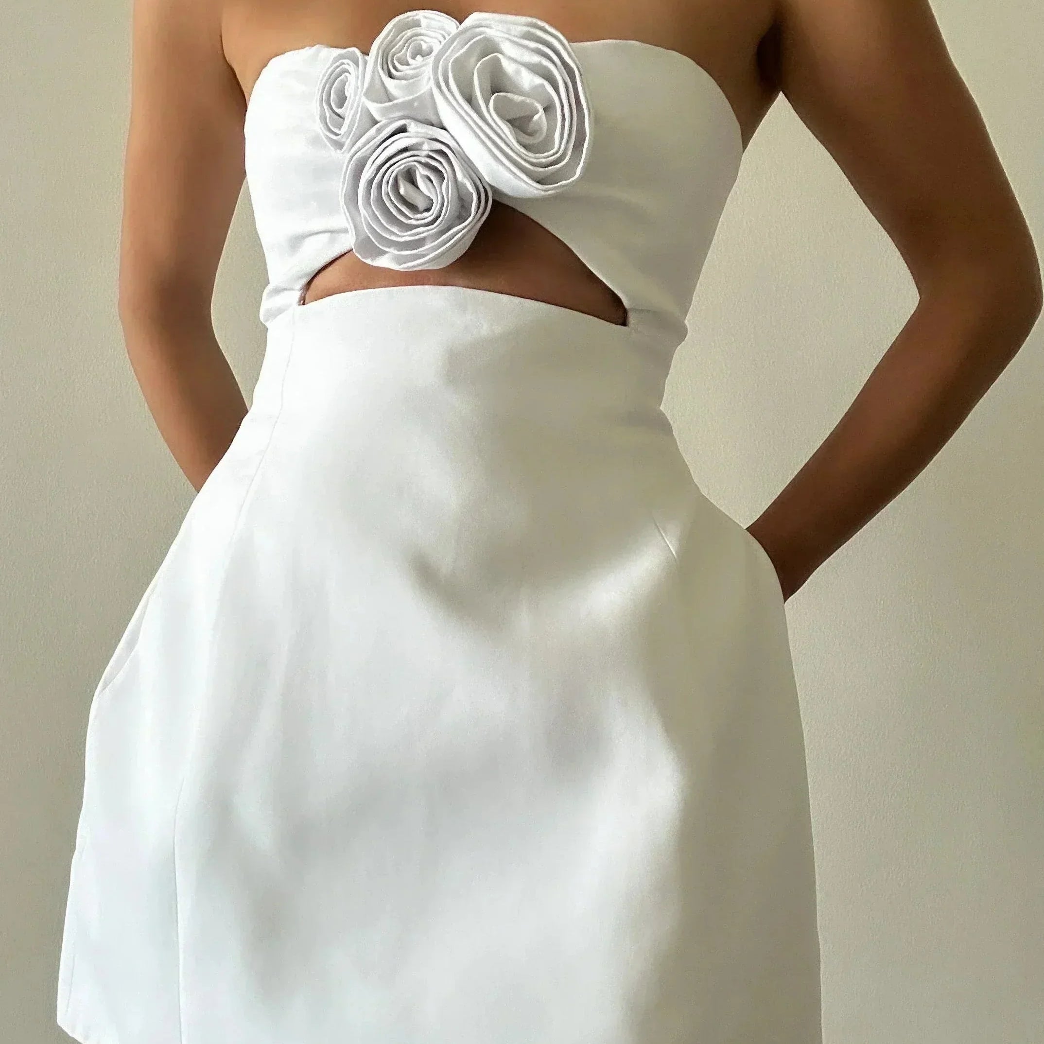 Robe Courte Bustier Fleurie