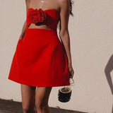Robe Courte Bustier Fleurie