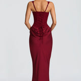 Robe Longue Ajustée à Bretelles