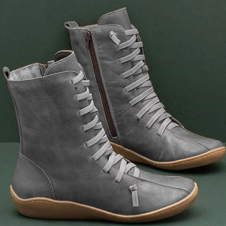 Bottines Femme Lacets Hautes – Bottes Casual Confort