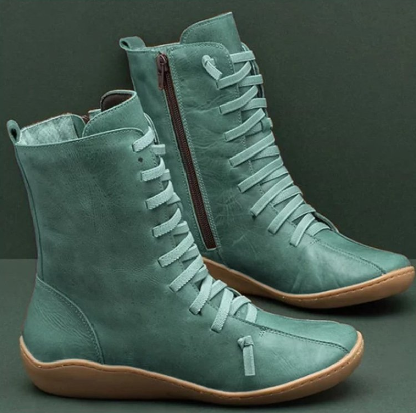 Bottines Femme Lacets Hautes – Bottes Casual Confort