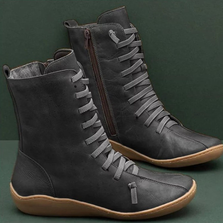 Bottines Femme Lacets Hautes – Bottes Casual Confort