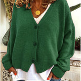 Cardigan Femme Boutonné Col V Décontracté