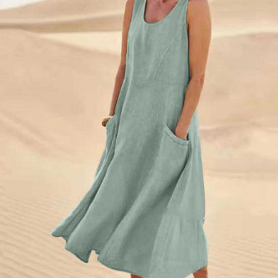 Robe Femme Longue Lin – Robe Ample Décontractée