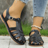 Sandales Femme Cuir Tressé – Sandales Plates Confort