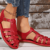 Sandales Femme Cuir Tressé – Sandales Plates Confort