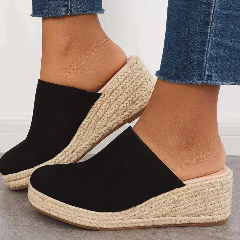 Mules Femme Compensées Espadrilles – Chaussures Été Confort