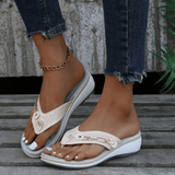 Sandales Compensées à Bride Métallique