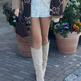 Bottes Hautes Suédées Élégantes Talon Confort Style Chic