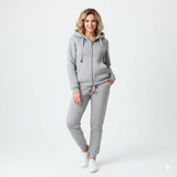 Ensemble Jogging Femme Capuche Zip Coupe Confort Style Casual