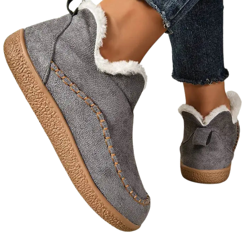 Chaussures Slip On Fourrées Confort Doux Style Casual